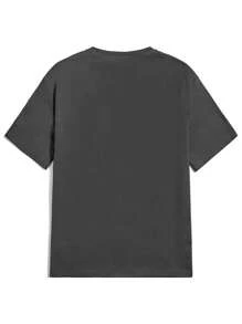 Camiseta de cuello redondo para hombre con patrón geométrico de brújula y pez, minimalista y de moda, adecuada para el verano