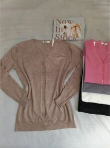 New Women's Plus Size Modal Knit Cardigan - 紫紅色 - 查看 2