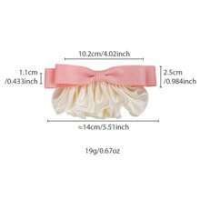 1pc Korean Retro Ruched Satin Pleated Hair Clip, Spring-Loaded Colorblock Niche Hair Accessory