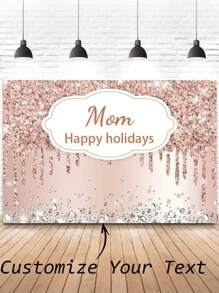 1 pieza- Lienzo de fondo personalizado, tela de fondo para fiesta, lienzo con destello dorado rosa, tela de fondo para cumpleaños feliz, decoración de pared de fondo fotográfico, tela de fondo para fiesta, lienzo personalizado para fiesta de cumpleaños en jardín de hotel familiar, se puede personalizar con nombre, es la decoración ideal e indispensable para crear la escena de cumpleaños talla grande de moda, sólido y reutilizable.