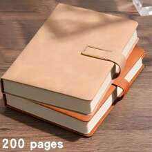 复古 A5 皮革笔记本，配有个性化软封面和书签 - 非常适合商务会议和大学生活，柔软仿麂皮材质，学校用品，返校 - A5 - 查看 19