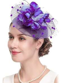 1 pieza Sombrero de Fascinador de Kentucky Derby de los años 1920, Sombreros de Boda Kentucky Fascinador Iglesia Malla Flor Sombreros para Mujer Tocado Accesorio de Cabello Fiesta del Té Sombrero, Regalos, Mini Gorra