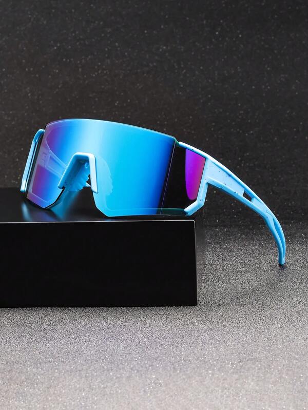 Lunettes à grand cadre futuriste unisexes, convenant aux hommes, aux femmes, aux tenues vestimentaires et aux voyages