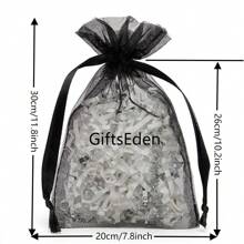 50 piezas/paquete, 25 colores, 7 tamaños, Bolsas de organza de malla de nailon transparente con cordón de alta calidad, bolsas para empaquetar joyas, bolsas de regalo, bolsas para jabón, bolsas para obsequios de boda, bolsas para caramelos, bolsas de almacenamiento, bolsas protectoras para frutas, adecuadas para Navidad, boda, fiesta y vacaciones, Día de San Valentín