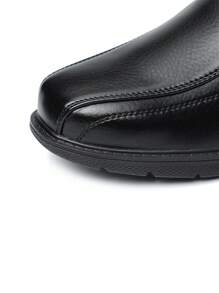 Pantofi de rochie business casual pentru bărbați, pantofi negri, moale și confortabili, cu slip-on, cu textura de lichi, potriviti pentru toate anotimpurile