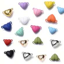 8pcs Heart-Shaped Magnetic Clasp Zinc Alloy Jewelry Accessories, Suitable For Bracelet And Necklace DIY Decoration