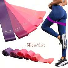 5pcs Yoga Fitness Shaping Rehabilitation Exercise Power Training Resistance Bands Set - Multicolor - View 2