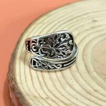 Anillo de banda ancha con patrón de escamas de pez de plata tailandesa vintage, anillos personalizados para hombres y mujeres, adecuado para el dedo índice