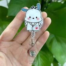 Sanrio (Autorizzato) Fermaglio per badge acrilico PMMA con micro sigilli di personaggi Sanrio dottore, infermiera, insegnante: adatto per i miei amati e divertenti personaggi Romika, regolabile