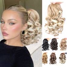 8 Inch Short Curly Drawstring Ponytail Extensions Synthetic Classic Loose Curly Wavy Drawstring Pony Tails Hair Extensions Hairpieces For Women