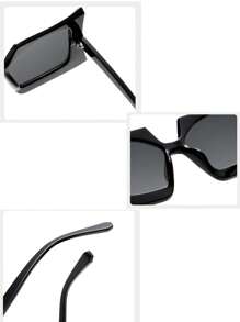 2pcs/1pc Girls Fashion Full Frame Asymmetrical Shape Super Large Frame Multicolor Gradient Design Fashionable Boys, Vacation Travel And Photoshoot, Street Hip-Hop Personalized Matching - Multicolor - View 8