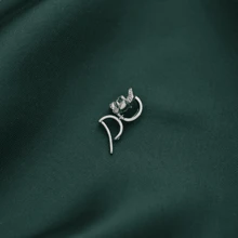 1pc Diamond Inlaid Green Bead Flower Shaped Buckle Buddha God Ruyi Ye Pendant Platinum Melon Seed Buckle Universal Buckle DIY Accessories