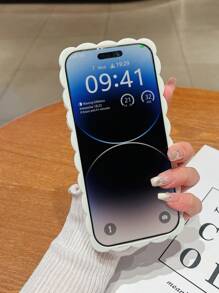 1pc Luxury Wavy Marble Painted Large Hole Braided Texture Phone Case Compatible With IPhone X/XR/11/12/13/14/15/16 Pro Max