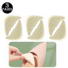 3 Pairs Beige High Heel Toe Inserts, Thickened Shoe Filler To Adjust Smaller Shoes, Toe Protectors To Prevent Pain, Slipping And Heel Falling