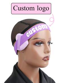 1Set Custom /Text Logo Edge Melt Band With Ear Protector For Lace Wigs Elastic Band Personalized For Laying Lace Edge For Wigs Hair Band Wigs /Hair Tool