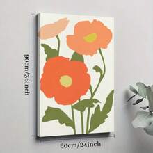 1pc Framed Canvas Poster Orange Poppy Flower Wall Art Canvas Paintings Ideal Gift For Bedroom Living Room Corridor Wall Art Wall Decor Room Decoration - Black - View 10