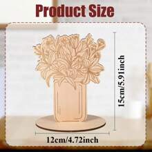 1 Piece Wooden Floral Decoration, Mother's Day Gift, Birthday Card For Mom, Table Centerpiece, Laser Wood Bouquet Card DIY Wooden Craft Flowers, DIY Fillable Colors Wooden Flowers, Suitable For Mom, Grandmother, Teacher Gifts Graduation