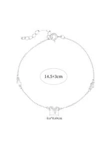 1pc S925 Sterling Silver Heart Shape Bracelet, Minimalist 3Heart Design Daily Ins Style Jewelry Gift For Women