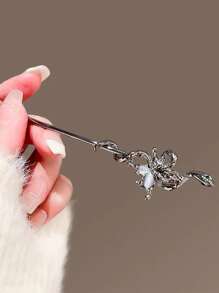 新款蛇形猫眼蝴蝶发夹，现代简约风格，高端大气上档次。后脑勺发夹，适合女士发饰、发饰、发髻、发髻制作器、发髻发片、发夹、学校用品等。 - 銀色 - 查看 12