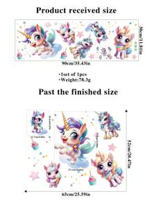 Colorful Rainbow Unicorn Wall Decals, Warm & Cartoon Style Wall Decor For Kids Bedroom, Self-Adhesive Wall Art Bedroom Decor Stickers Home Decor Living Room Wall Paper Wall Stickers Party Decorations Living Room Decor Office Decor Home Decor Items Personalised Stickers - Multicolor - View 9