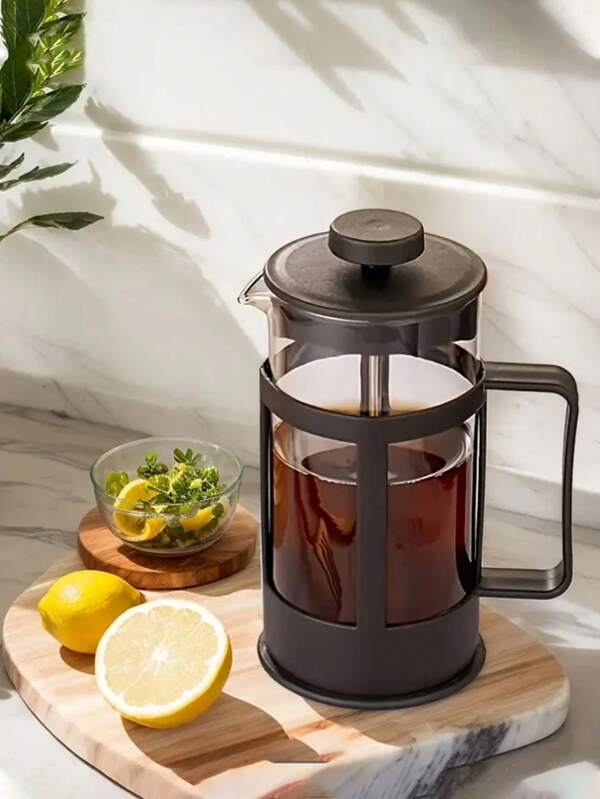 1 pièce Cafetière à pression française de style nordique, Cafetière à pression française, Cafetière à pression française, Noyau de filtre en acier inoxydable, Petit capacité pour utilisation individuelle à la maison, Outil à café, Résistant à la chaleur, Résistant aux explosions, Infuseur à thé multifonction - Cadeau idéal pour les passionnés de café et de thé, 350 ml / 600 ml / 800 ml / 1000 ml Rentrée scolaire