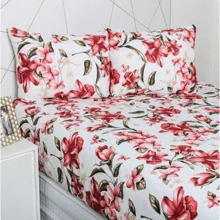 Queen Size 3-Piece Printed Microfiber Bed Sheet Set - ILLUSTRATIVE IMAGES - 彩色 - 查看 5
