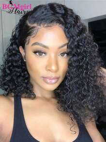 BGMGIRL Wear Go Glueless Wigs Pre Bleached Knots Deep Wave Bob 180% 8-14 Inch Wigs Pre Cut & Pre Plucked 6x4 Transparent Lace Front Wigs Natural Unprocessed Human Hair For Women - SNatural - View 2