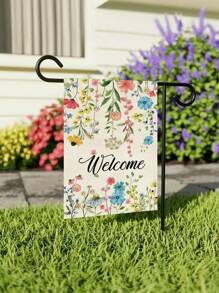 1pc Customizable Linen Double-Sided Garden Flag Wall Decor For Family, Friends, Couples With Name Or Date; Suitable For Home, Outdoor, Courtyard And Garden Decoration (Flagpole Not Included)