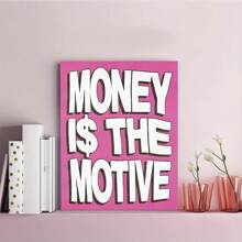 1 幅引文粉色文字壁画高品质墙壁艺术印刷海报简约帆布 | 直接悬挂墙壁装饰画适合家居礼物、客厅、浴室、卧室、厨房(无框架) - 彩色 - 查看 5