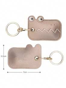 1pc Leather Cute Cartoon Card Holder Cover Personalized Creative Travel Accessory Student Backpack Hanging Charm Keychain Strawberry Summer - Multicolor - View 10