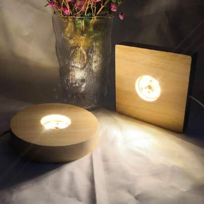 حامل عرض خشبي بإضاءة LED، حامل عرض زجاجي بلوري ثلاثي الأبعاد، ديكور موزع العطور، إضاءة دافئة، إضاءة بيضاء، إضاءة بيضاء دافئة، أوضاع إضاءة ملونة RGB، ديكور للمكتب والغرفة، إضاءة ليلية مضيئة، هدية عيد مبتكرة، إضاءة محيطية، مصباح مكتب بتغذية USB