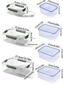 1pc/3pcs/4pcs Large Capacity Sealed Food Storage Container, Transparent PET Material Lunch Box For Home - Multicolor - View 11
