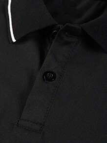 Men's Letter Pattern Basic Lapel Front Button Short Sleeve Retro Casual Rhinestones Bling Polo Shirt, Casual Daily Wear, Suitable For Husband To Go Out, With Casual Pants, Suitable For Travel/Vacation/Outdoor Camping/Sports