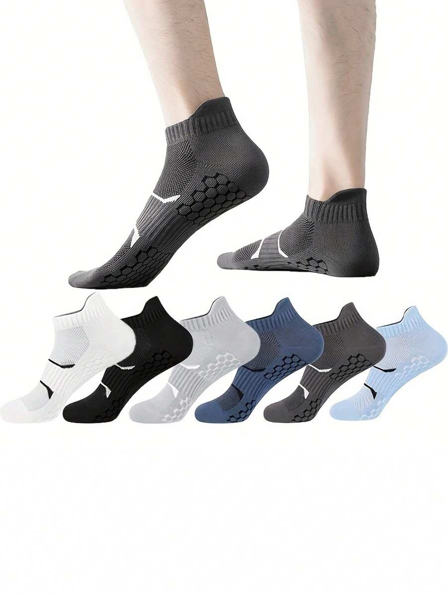 6 paires de chaussettes de sport mode décontractée à la cheville, de couleurs mélangées