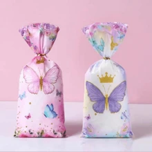 25/50 stuks roze vlinder geschenk snoep verpakking zakken, wikkel voor snoep, koekjes, gebak, bakkerijen, chocolade, feestgunsten