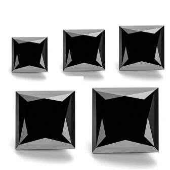 [1CT 5,5x5,5mm] 1 pieza/2 piezas/5 piezas Moissanita de corte princesa al por mayor, claridad VVS1, color D, negro y champán, adecuado para montar en joyería como diamante
