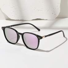 New Summer Beach Travel Vacation Couple Fashion Glasses, Colorful Round Lenses, Black Fashion Glasses For Women, Suitable For Driving, Fishing, Street Style, Parties, Family Outings Accessories For Summer Beach Vacation,Outdoor,Travel