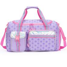 1 件儿童行李袋 女孩旅行袋 女孩运动袋 女孩过夜袋 女孩过夜袋 女孩舞蹈袋 周末旅行袋 带鞋隔层的健身袋
