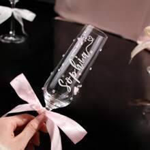 伴娘玻璃杯、个性化玻璃杯、新娘派对玻璃杯、伴娘、新娘玻璃杯、伴娘、香槟杯、个性化礼品、多功能、快干、防霉、可重复使用、装饰性、可爱、时尚、精致、可爱、整洁、高品质、现代、定制、个性化、独特、早午餐准备、定制酒杯、温馨氛围 - 香檳杯 - 查看 8