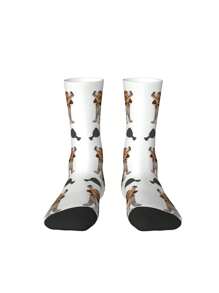 1 paar aanpasbare unisex 3D-geprinte sokken, gepersonaliseerde foto of digitaal ontwerp all-over-print, comfortabele ademende sokken tot aan de kuit, uniek en creatief cadeau voor Pasen, Vrouwendag, Vaderdag, terug naar school, speciale gelegenheden