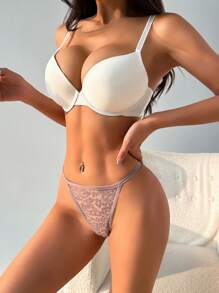 9 PCS Women's Sexy Lace Thong Low Waist Seamless Panties Leopard G-String Lingerie Comfortable And Breathable Underwear - Multicolor - View 8