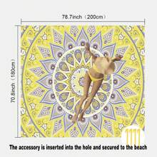 1 Stück Mandala Muster Oversized Stranddecke, leicht und strapazierfähig, Große Größe geeignet für Erwachsene Strandreisen, Camping, Wandern, Picknick