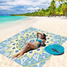 1 Stück Mandala Muster Oversized Stranddecke, leicht und strapazierfähig, Große Größe geeignet für Erwachsene Strandreisen, Camping, Wandern, Picknick