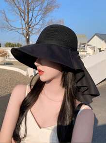1pc Women Summer Hat, Outdoor Travel Sun Hat, Mesh Breathable Sunhat, Suitable For Summer Sun Protection - Bucket Hat - View 14