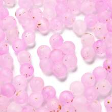 About 50pcs Frosted Gradient Acrylic Beads With Gold Foil, 8x7.5mm, DIY Jewelry Making, Suitable For Earrings, Bracelets, Necklaces