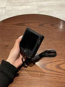 奢华黑色光滑手机壳，带便携手绳，适用于三星 Galaxy Z Flip 5 6 Z Flip6 ZFlip 5 Zflip6 Zflip7 Flip4 Flip3 保护套，手机壳 - 黑色 - 查看 6