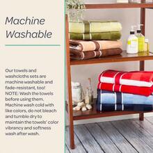 6PC Towel Set - Absorbent Cotton Bathroom Accessories With Bath Towels Hand Towels And Wash Cloths - Solid And Striped Bath Sheets By Lavish Home Brown