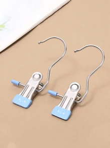20 Pieces /10 Pieces /1 Piece Simple Stainless Steel Hook Clip, Multi-Functional Single Hook Clip, Suitable For Pants, Skirts, Dry Windproof Hook Clip, Home Space Saving Organizer, Suitable For Bedroom, Wardrobe, Wardrobe, Home, Dormitory Home Bathroom Decor Bathroom Organizer Back To School