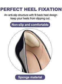 2/4Pairs Heel Cushion Pads For Big & Loose Shoes - Protectors For Blisters, Friction & Heel Pain - Anti-Slip Grips To Make Shoes Fit Tighter
