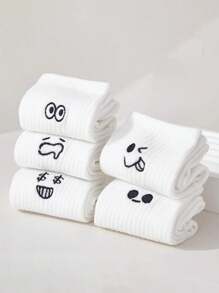 1/5/10 Pairs Men's Face Pattern Jacquard Socks - Multicolor - View 3